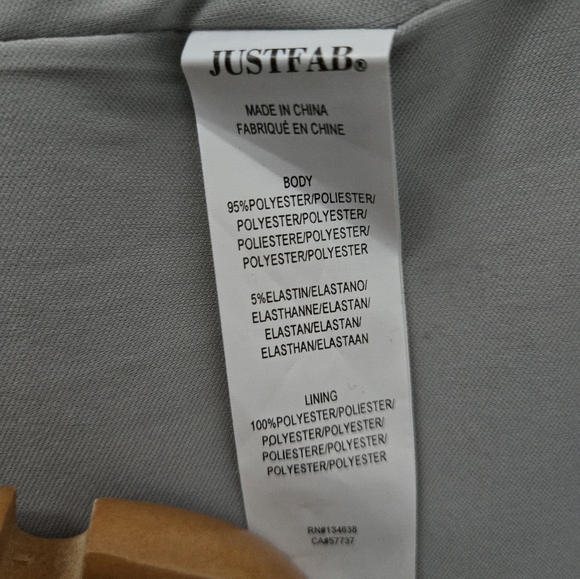 NWOT JUST FAB Light Grey Blazer, Plus Size 2X - Picture 6 of 7